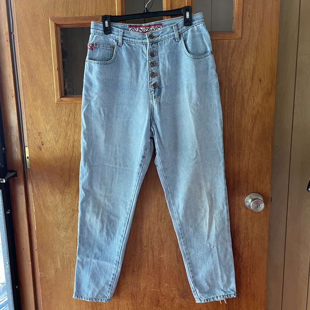 Vintage No Excuses Light Wash Hi-Rise Mom Jeans Denim Size 30 GUC